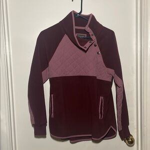 Abercrombie  Burgundy and Pink Quilted Pullover